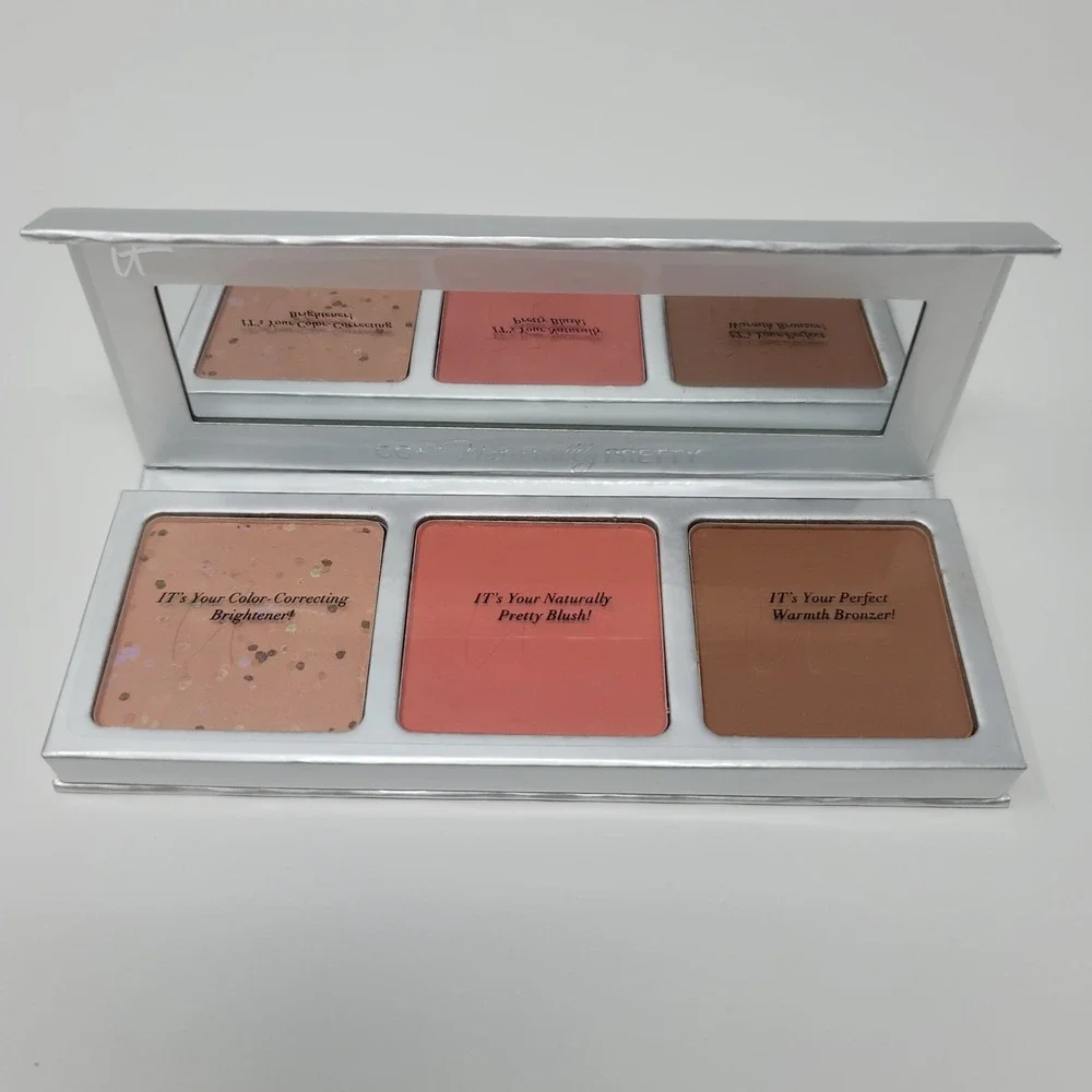 IT Cosmetics CC+ Radiance Palette Naturally Pretty Brightener Blush Bronzer New